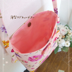 新商品☆*flowe  rpattern  KIDSクロスバッグ ピンク花柄 5枚目の画像