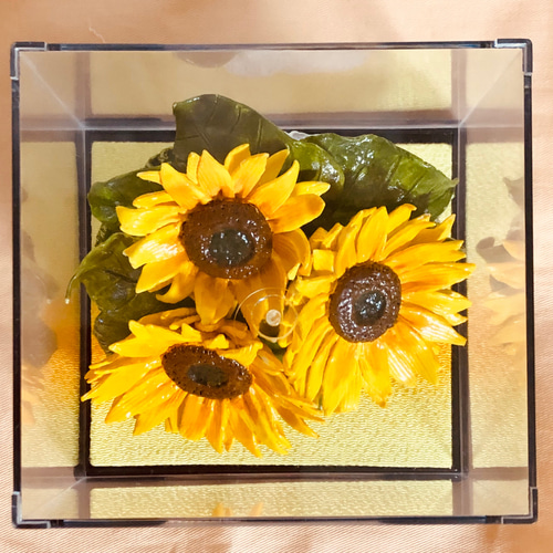 粘土の華＊大輪の向日葵【蓮細工】 立体・オブジェ 招き猫 通販