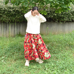 フレアスロングカート04 ロングスカート woman アフリカンプリント A