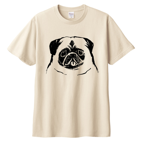 vintage 犬tee dogtee パグ パグ Tシャツ （ナチュラル）犬 Tシャツ せいこせんせい 通販 16278847