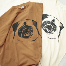 パグ Tシャツ （ブラウン）犬 2枚目の画像