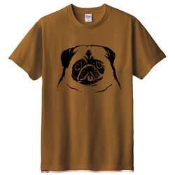 パグ Tシャツ （ブラウン）犬 1枚目の画像