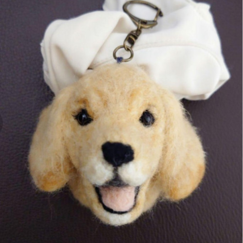 ゴールデンレトリバー 羊毛 羊毛フェルト ハンドメイド キーホルダー