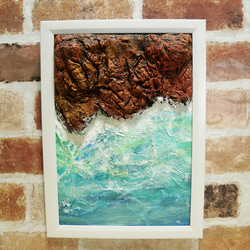 油絵 絵画【岩場の海】 絵画 HR 通販 16278991｜Creema(クリーマ)