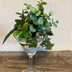 フェイクグリーン　ワイングラス　マジカルウォーター　造花　アートフラワー　観葉植物　人工観葉植物　グリーンアレンジ 13枚目の画像