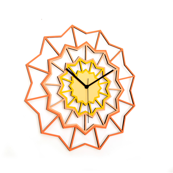 Chevron Naples Wall Clock - 41cm, terracotta, orange, yellow 第1張的照片