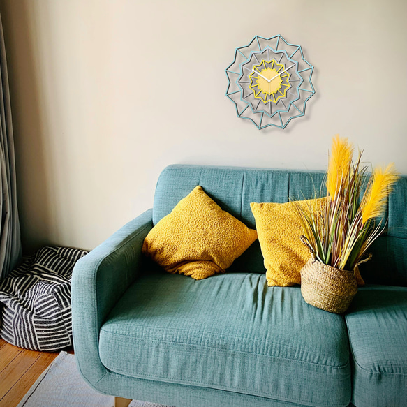 ハンドメイド シェブロン北欧モダンウォールクロック/ウォールデコ、ラージサイズ、41cm 掛け時計・置き時計 ardeola 通販