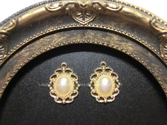 oval pearl charm(5個入)【8880】 1枚目の画像