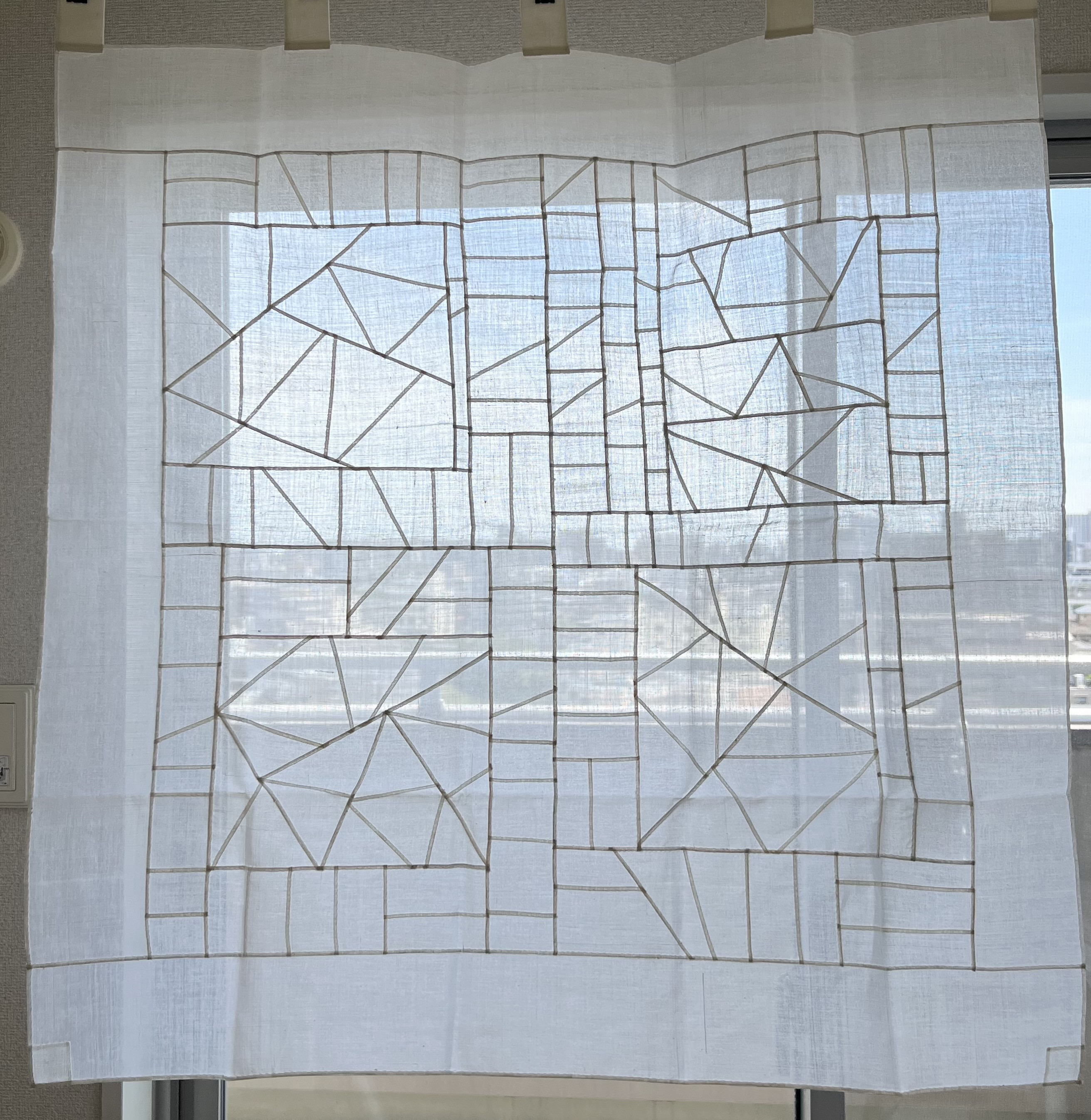 ポジャギタペストリー 白 100×100cm （M4） タペストリー