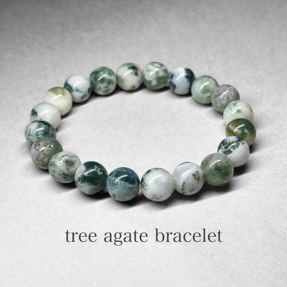 tree agate bracelet / ツリーアゲートブレスレット 8mm 1枚目の画像