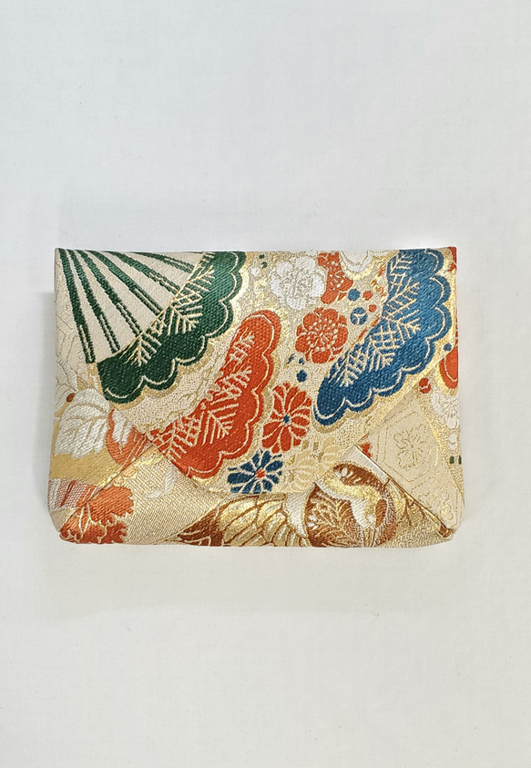 ☆Sサイズ☆数寄屋袋【帯リメイク】古典柄／扇 ＃茶道＃お稽古＃御朱印