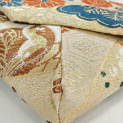 ☆Sサイズ☆数寄屋袋【帯リメイク】古典柄／扇 ＃茶道＃お稽古＃御朱印