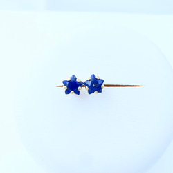 ラピスラズリの☆星ピアス（5mm） 3枚目の画像