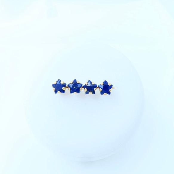 ラピスラズリの☆星ピアス（5mm） 6枚目の画像