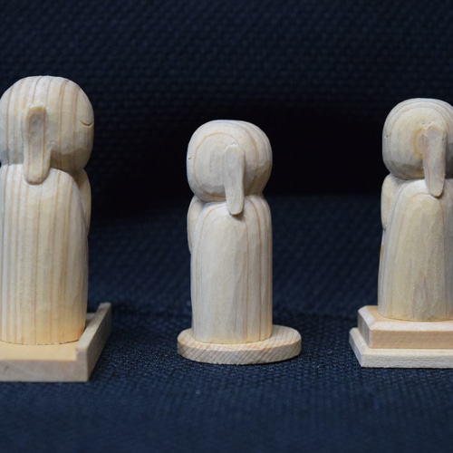 木彫り 小さな地蔵菩薩 ヒノキ材 台座付き その他置物 手作り工房うだ