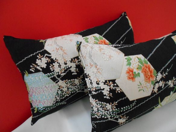 クッション　Kimonoアレンジ　2個セット　30ⅹ50㎝　　送料無料 5枚目の画像