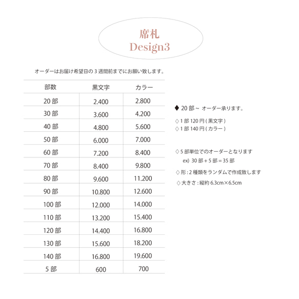 席札Design3〈1枚¥120〉 8枚目の画像