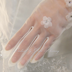 ウエディンググローブ ショートグローブ オフホワイト ブライダル 結婚式 披露宴 手袋 指ありg272 3枚目の画像