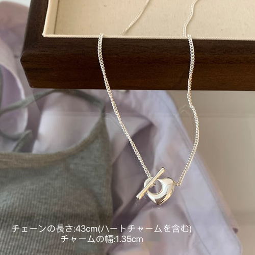 シルバー925 ハート チャーム ネックレス ネックレス