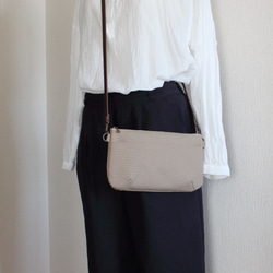 帆布 お散歩ショルダーバッグ♪キャメル　サコッシュ 7枚目の画像