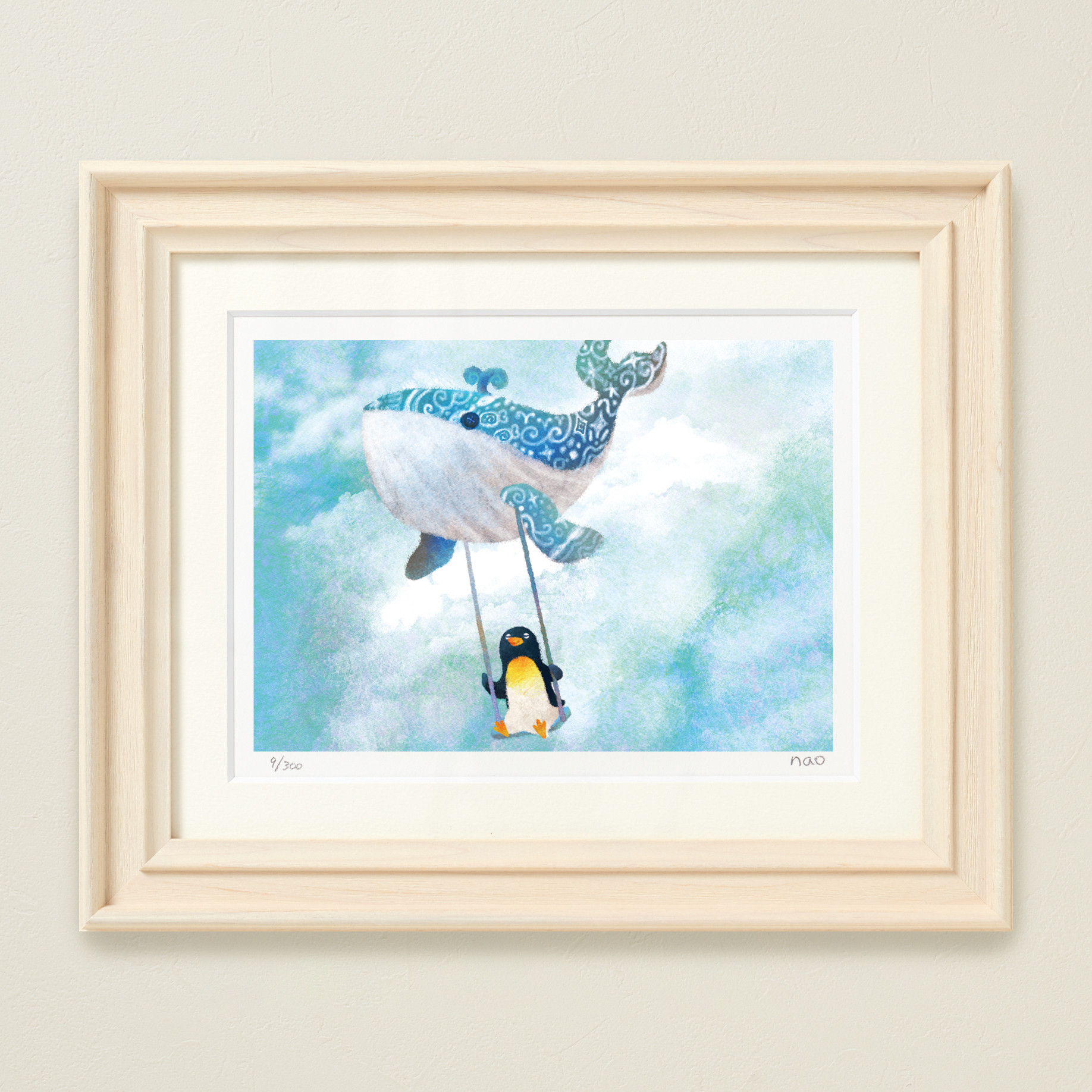 菜生アートフレーム「くじらのブランコ気球」