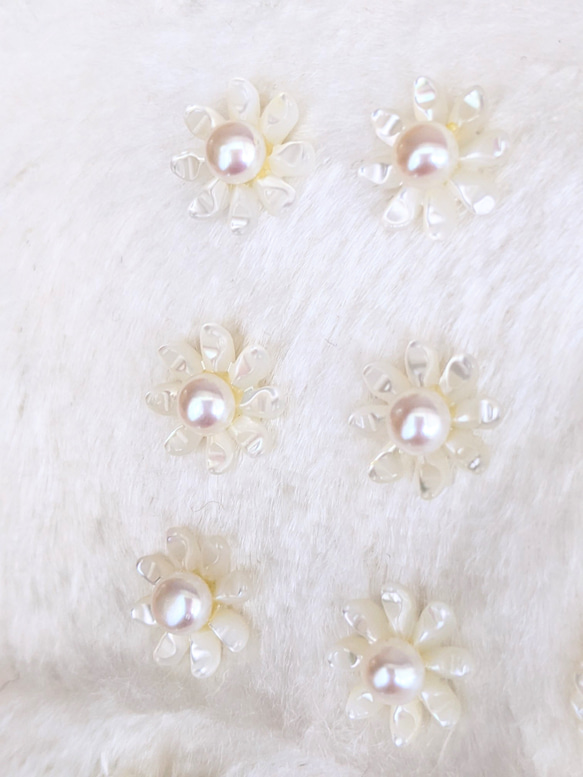 白蝶貝シェル 淡水真珠 ピアス✧イヤリング 2枚目の画像