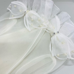 ウェディンググローブ 手袋 リボン ショートレースグローブ　結婚式 披露宴 花嫁 g126 4枚目の画像