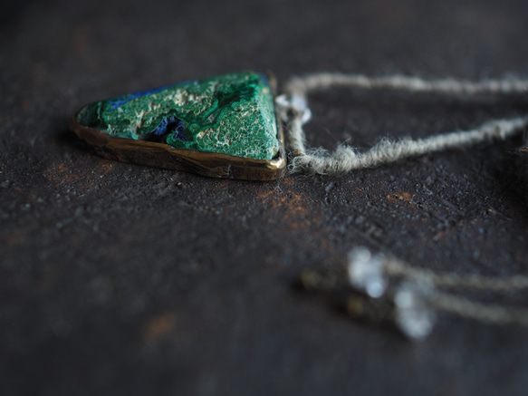 azurmalachite brass hemp necklace (tokoshie) 10枚目の画像