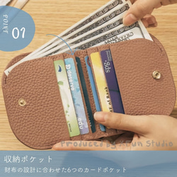 ミニ財布 本革 二つ折り財布 レディース 柔らかい 小銭入れ 薄い コインケース おしゃれ 軽い FW02 3枚目の画像