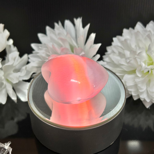 セレナイト 50mm ハート型 過去世を知る～癒しの天然キャッツアイ