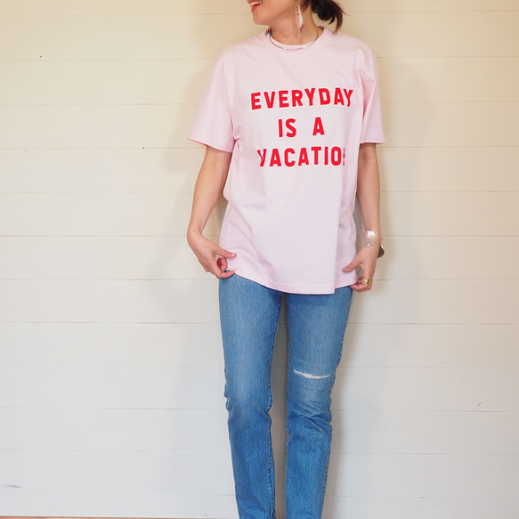 EVERYDAY　IS A　VACATION コットンTシャツ　ロゴTシャツ 13枚目の画像