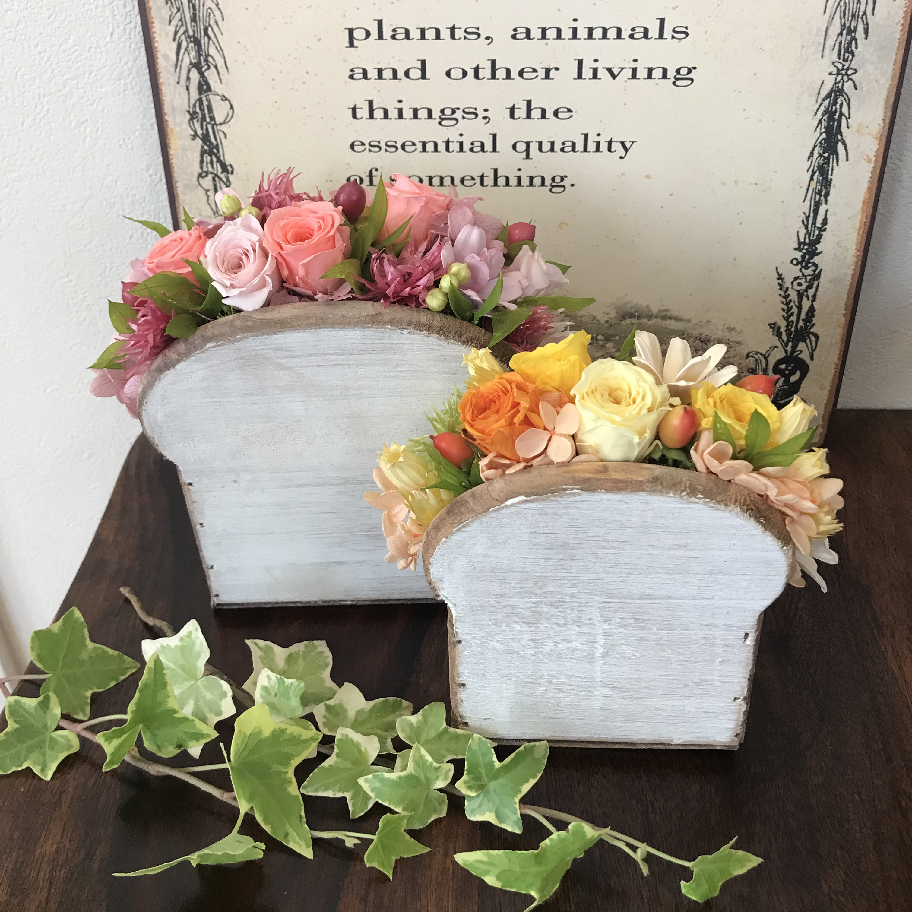 フラワーブレッドセット　プリザーブドフラワーアレンジメント　お誕生日　ギフト