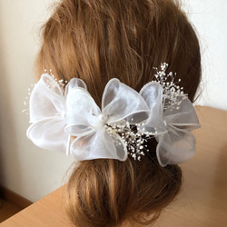 ウエディング　ブライダル　結婚式　ヘッドドレス　ヘアアクセサリー　髪飾り　花　ブライダルアクセサリー 1枚目の画像