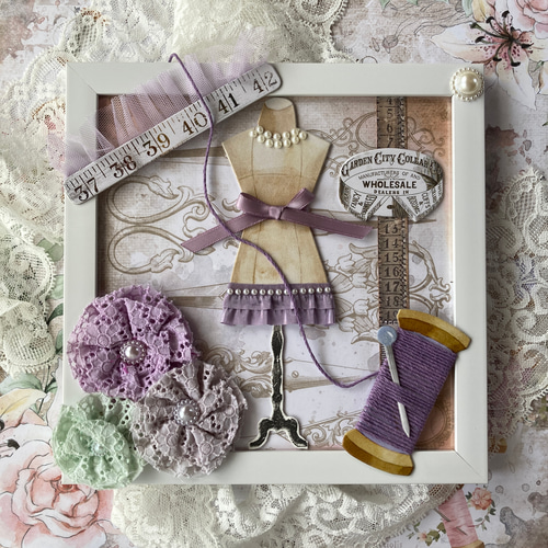 アンティークトルソー 額入りコラージュフレーム その他インテリア雑貨