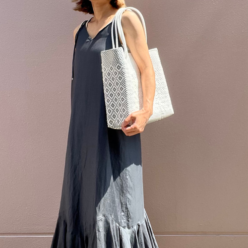 メルカドバッグ・L / WHITE×SILVER かごバッグ STYLE BIRD 通販