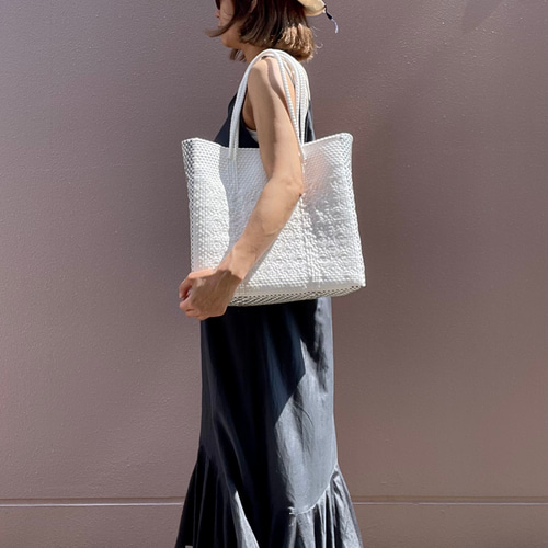 メルカドバッグ・L / WHITE×SILVER かごバッグ STYLE BIRD 通販