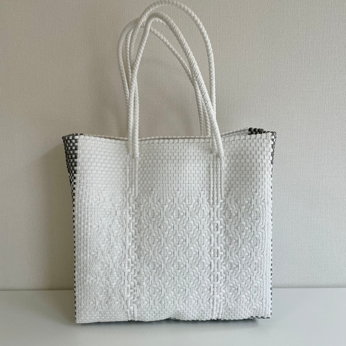 【希少！！】 メルカドバッグ・L 通販 BIRD STYLE かごバッグ WHITE×SILVER / バッグ