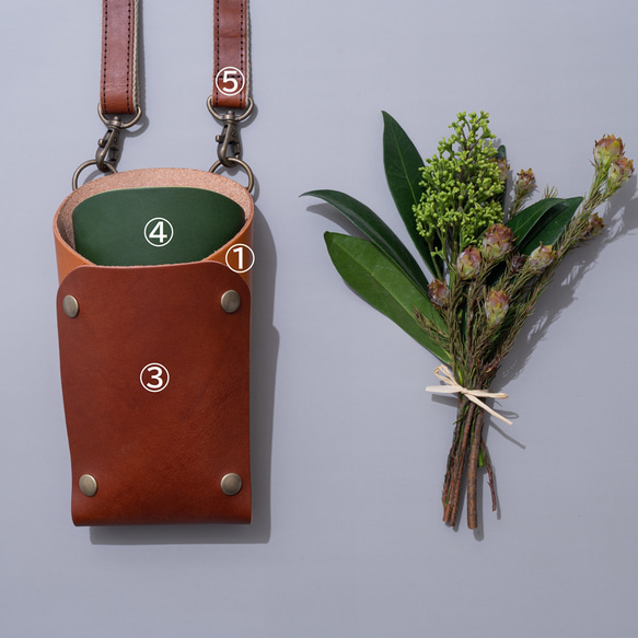 フローリストケース　茶色・キャメル　剪定ハサミ入れ　道具入れ バッグ・カバン その他バッグ 皮、革、レザー WS1210885596(9295円)