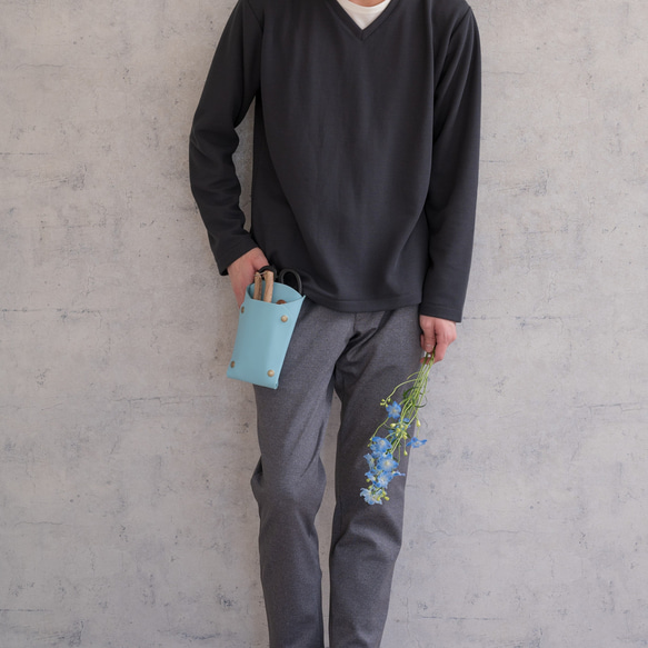 フローリストケース　茶色・キャメル　剪定ハサミ入れ　道具入れ バッグ・カバン その他バッグ 皮、革、レザー WS1210885596(9295円)