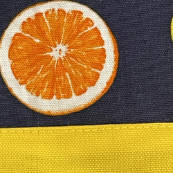 フレッシュ オレンジ レモン おしゃれ レッスンバッグ  内ポケット　黄色切替　30×40 3枚目の画像