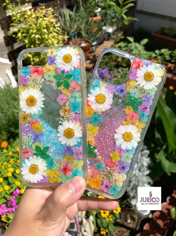 グリッターケースの押し花スマホケース　※iPhone 限定 楽天市場】＼半額・50％OFFセール／ グリッターケース iPhone13