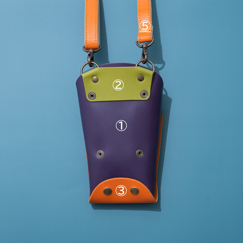 フローリストケース オレンジ・紫 剪定ハサミ入れ 道具入れ その他