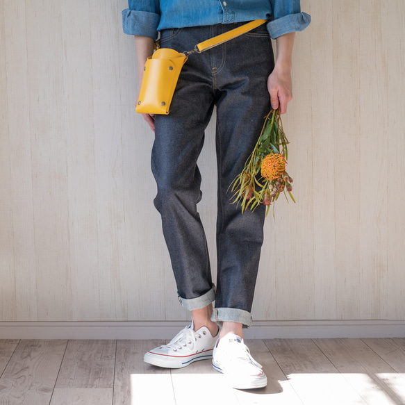 フローリストケース　青緑・オレンジ　剪定ハサミ入れ　道具入れ バッグ・カバン その他バッグ 皮、革、レザー HO1224453274(9295円)