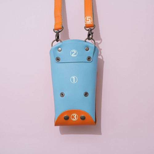 フローリストケース オレンジ・水色 剪定ハサミ入れ 道具入れ その他