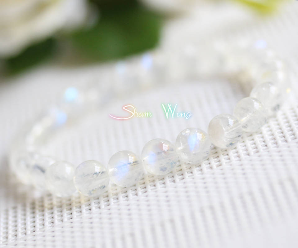 天然】アクアマリン ブレスレット7.4mm よく 