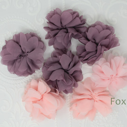 【専用】花モチーフ　90個 セール】 シフォンのお花モチーフ7個セット カラーmix