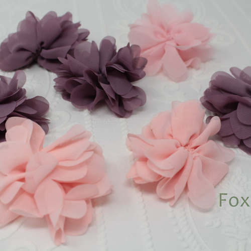 セール】 シフォンのお花モチーフ7個セット カラーmix セール】 シフォンのお花モチーフ7個セット カラーmix