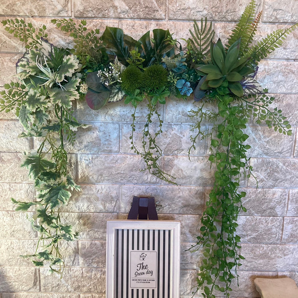 光触媒　人工観葉植物　ウォールグリーン　フェイクグリーン　壁掛け596540 3枚目の画像