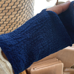 靛藍染色遮陽篷手套【有機棉絲混紡chirimen面料】 第4張的照片
