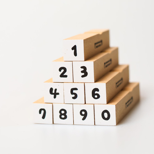 リニューアル！数字はんこセット＊10mm角＊ラバースタンプ